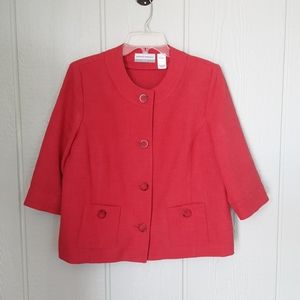 Alfred Dunner 61 Women's Blazer Jacket Sz 22 P Preowned Good Condition Red